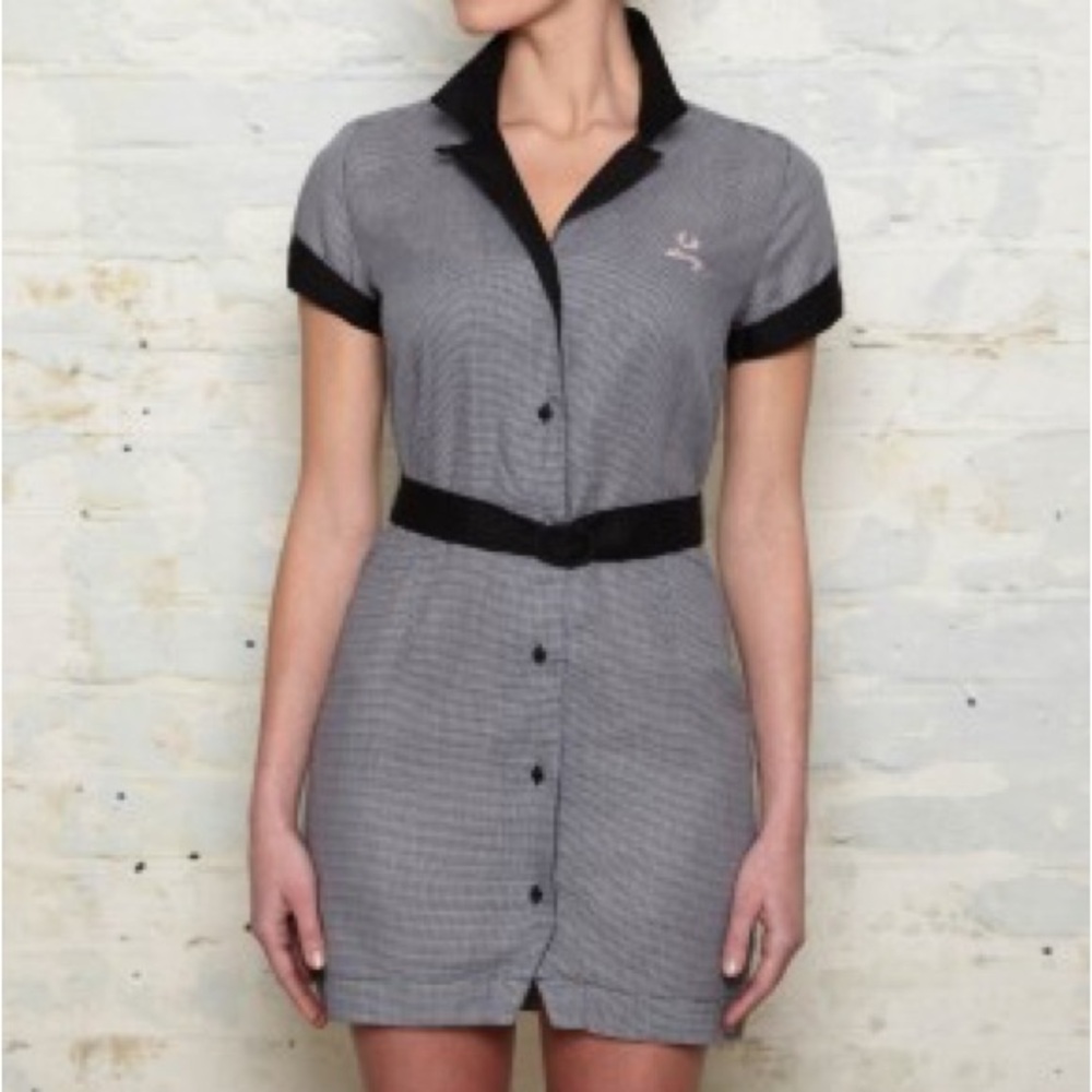 Fred Perry x Amy Winehouse gingham diner waitress dress US 6